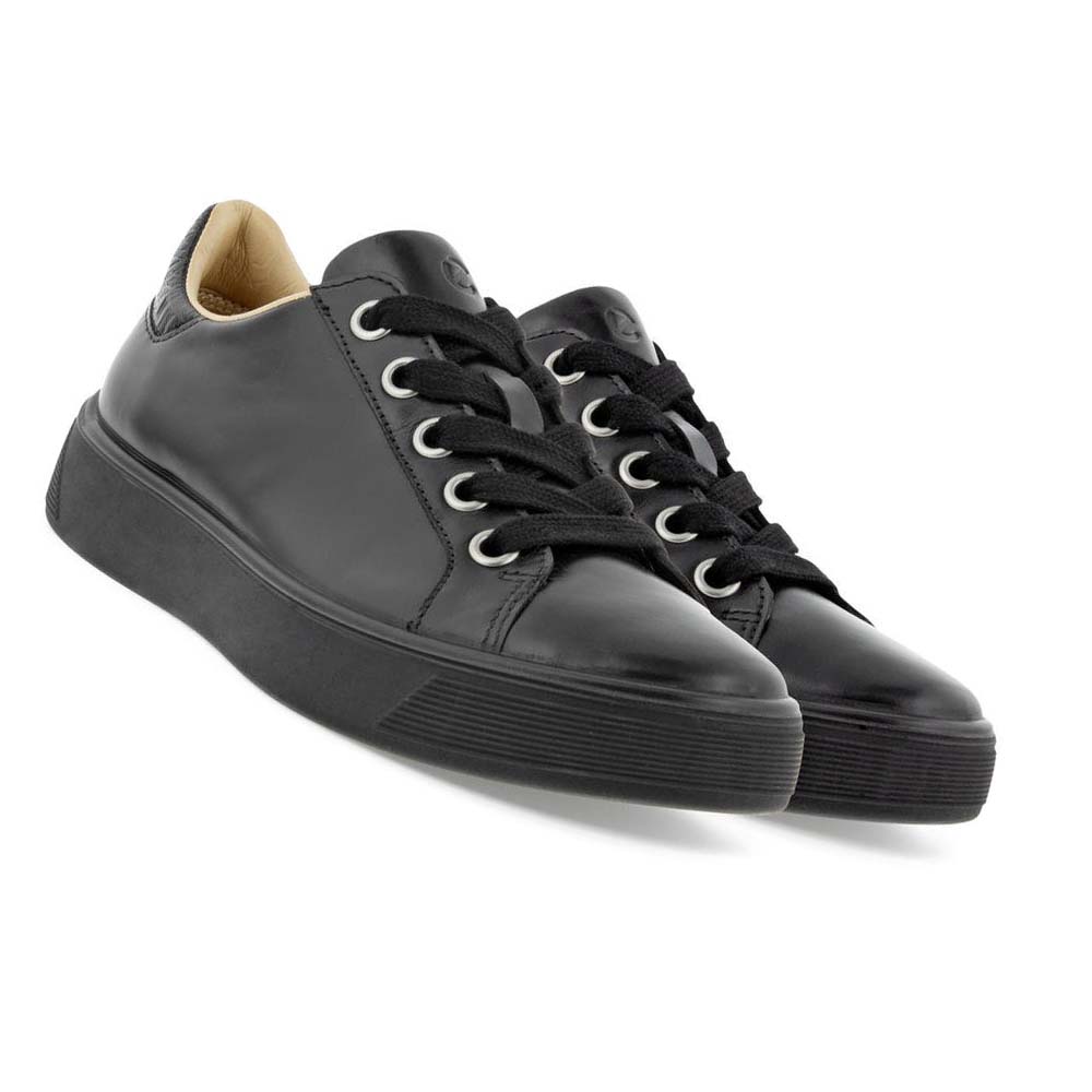 Women's Ecco Street Tray Lx Casual Shoes Black | USA 89WNB